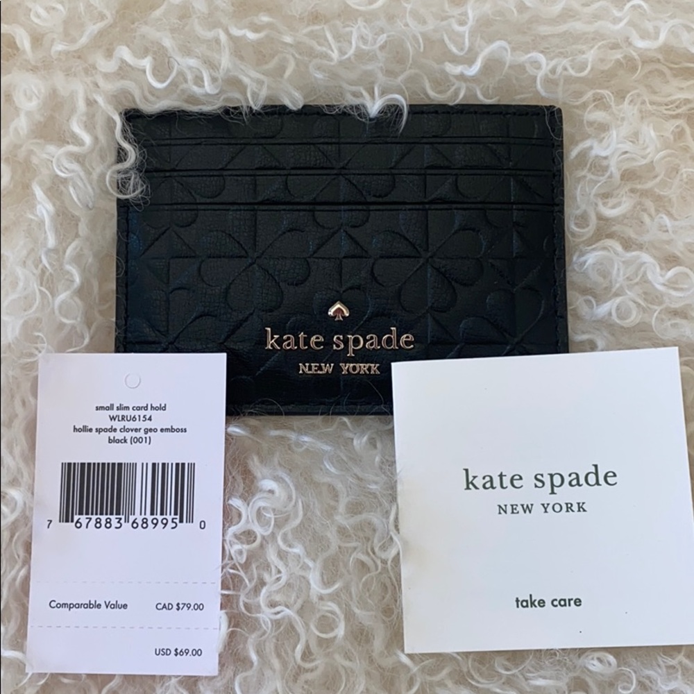 Kate Spade Holli Spade Clover Embossed Card Holder - Picture 3 of 5